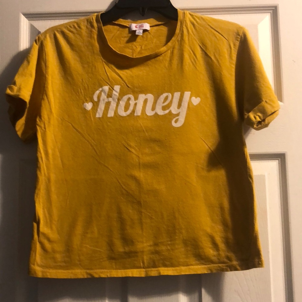 Mustard colored “Honey” Tee